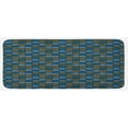 thumbnail image 1 of Vintage Kitchen Mat, Abstract Design Oriental Geometric Grid Style Squares and Rectangles, Plush Decorative Kitchen Mat with Non Slip Backing, 47" X 19", Blue Caramel Pale Blue, by Ambesonne, 1 of 1