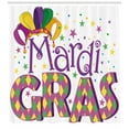 thumbnail image 3 of Ambesonne Mardi Gras Shower Curtain, Joyful Party Theme, 69"Wx84"L, Purple Yellow Green, 3 of 3
