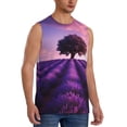 thumbnail image 3 of Salouo Lavender Field Sunset Pattern Men's Sleeveless T Shirts,Men's Regular-Fit Tank Top Sports Shirt for Men Sleeveless Tank Shirt -3X-Large, 3 of 6