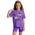 thumbnail image 6 of CCRFTGI America 250 Summer Clothes for Child Girls Size 10-12 Patriotic Cute 2 Piece Outfits Activewear 4th of July 250th anniversary usa T Shirts Top and Shorts Clothing Sets Purple 5-6 Years, 6 of 6