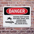 thumbnail image 4 of (2 Pack) Rotating Shaft Hazard Keep Body OSHA Danger Sign 10 Inch X 7 Inch Plastic Sign, Weather Resistant, UV Protected for Workplace, Business, and Construction Site, Made in the USA, 4 of 8