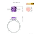 thumbnail image 4 of ANGARA Natural Classic Solitaire Cushion 2.2 ct Amethyst Cocktail Ring in 14K White Gold for Women (Size-8mm) | February Birthstone, Anniversary, Jewelry Gift for Women | Natural Amethyst Ring, 4 of 9