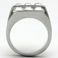 thumbnail image 3 of High polished (no plating) Stainless Steel Ring with Top Grade Crystal in Clear for Women Clear Stone Color Style TK920 Size 11, 3 of 4