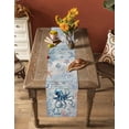 thumbnail image 4 of Coastal Octopus Burlap Cotton Table Runner 14x72 Inches Long, Ocean Nautical Conch Coral Fish Shells Farmhouse Table Runners, Outdoor Dining Tablecloths Decor for Baby Shower/Party/Wedding, 4 of 6