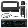 Audio Bundle For 2014 and Up Harley - Kenwood KMM-BT315U Marine USB/AUX Bluetooth Audio Receiver Combo With Dash Installation Kit for Motorcycles, SiriusXM Radio Tuner, Enrock 22" Wired AM/FM Antenna