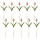 thumbnail image 1 of Ramo de arreglo de flores artificiales de tacto real de tulipanes falsos de Pu para decoración de boda en la oficina en casa, 10 Uds., rojo rosa, azul, morado oscuro, morado claro y champán, 1 of 5