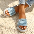 thumbnail image 5 of Xijirk Women Sandals Open Toe Design Wide Straps Flat Sole Versatile Fashion Casual Styling Women Sandals for Everyday Wear Spring Summer and Daily Use,Light Blue,8.5, 5 of 9