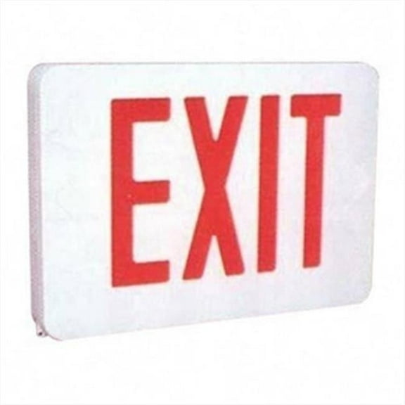 LED Exit Sign- Polycarbonate- 12-1/4 x 2-1/2 x 8-3/4- White