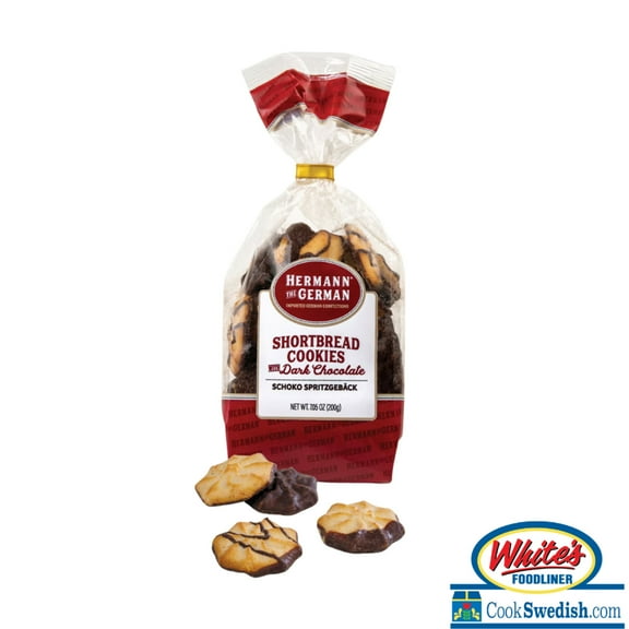 Hermann The German® Shortbread Cookies with Dark Chocolate (Schoko Spritzgebäck) Bag 7.05oz