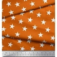 thumbnail image 2 of Soimoi Orange Poly Georgette Fabric Stars Star Print Sewing Fabric Yard 42 Inch Wide, 2 of 3