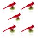 thumbnail image 2 of Animales de Navidad rojo artificial realista pluma con clip ramas de pino adorno de decoración de árbol de Navidad 5 Piezas Methold  HA008811-00, 2 of 6
