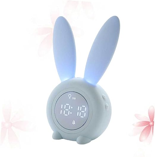 Alarm Clock Rabbit Shaped Alarm Clock Cartoon Bedside Clock Kids Students Timer Night Light