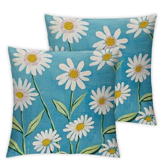 BANET Set of 2 Light Blue ative Throw Pillows Outdoor Pillowcase for Sofa Bed 12x12in