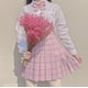 thumbnail image 4 of Faldas plisadas de uniforme escolar para niñas, uniforme escolar japonés, falda a cuadros de cintura alta, uniformes JK sexys para mujer, conjunto completo, 4 of 5