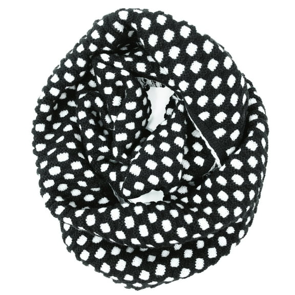 Wrapables® Dottie Infinity Acrylic Knit Scarf Circle Scarf, Black/White