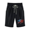 thumbnail image 2 of 4th of July Shorts Women Bermuda Shorts for Women Knee Length Shorts for Women Fashion Women's Elastic Waist Printing Drawstring Shorts, 2 of 3