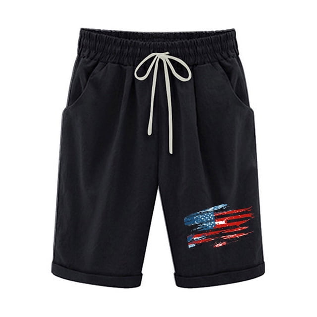 Top and Shorts Sets for Women, Womens Elastic Waist Printing Drawstring Shorts