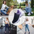 thumbnail image 3 of AOV Women's Slip On Running Sneakers Lightweight Breathable Walking Shoes Gym Workout Jogging Sport Tennis Sneakers BlackPurple US 6.5, 3 of 8
