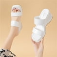 thumbnail image 2 of CAICJ98 Walking Shoes Women Ladies Fashion Summer Solid Color Strap Combination Simple Flat Slippers,White, 2 of 5