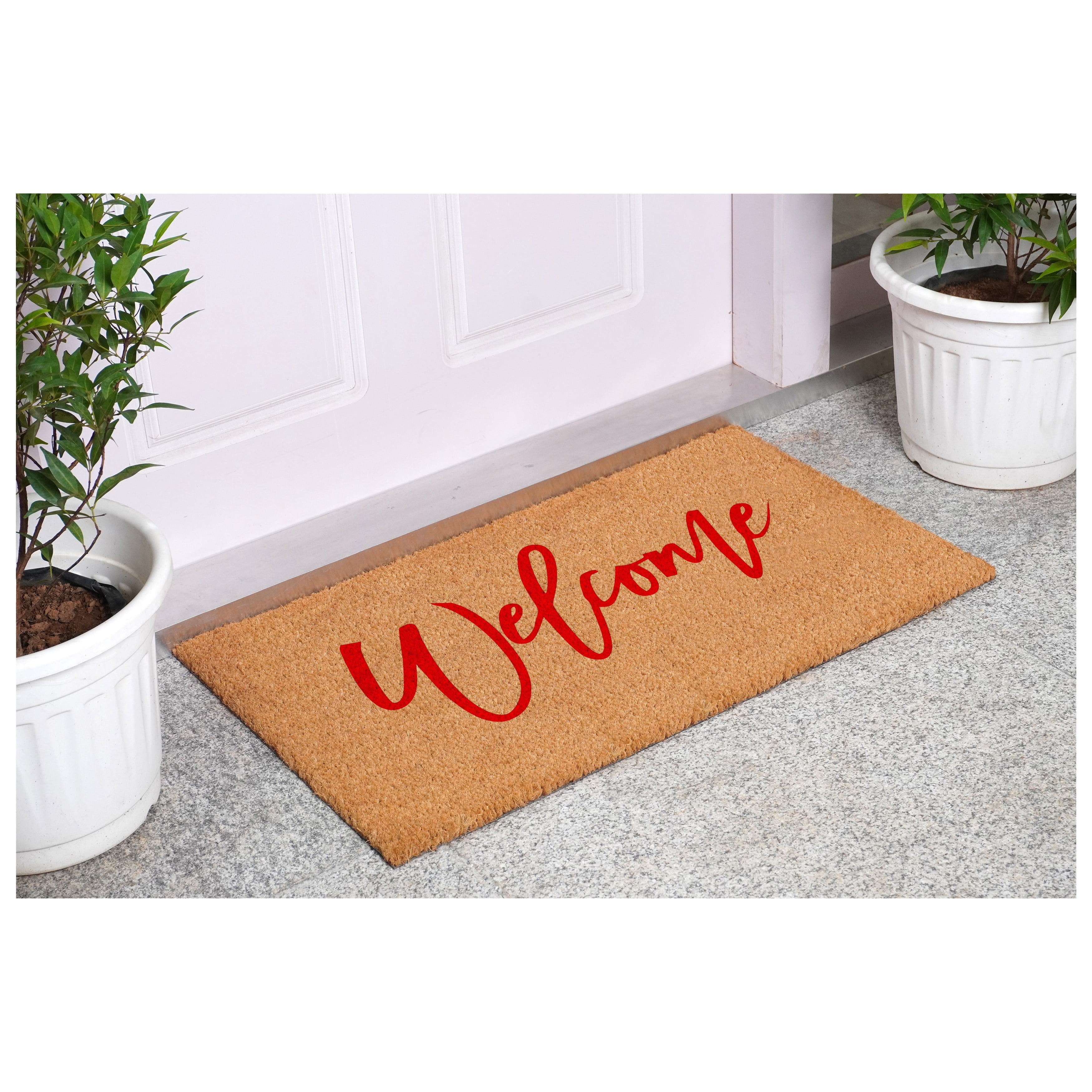 Calloway Mills 114982436 Cursive Welcome Doormat, 24" x 36", Red