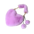 thumbnail image 1 of Bolso de mano de piel sintética con asa superior, suave, informal, con forma de corazón, para mujer Púrpura, 1 of 5