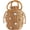 C Brown, variant on Flower Pearls Rattan Tote Bag Summer Beach Drawstring Straw Bucket Bag Diamonds Woven Handbag