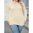 thumbnail image 2 of Weardear Plus Size Tops for Women Scoop Neck Long Sleeve Tight T Shirts Casual Basic Tunic Tops, 2 of 6