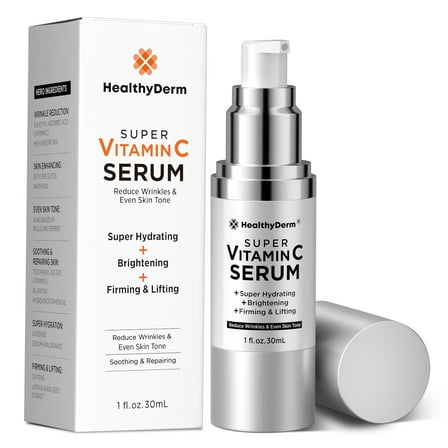 Super Vitamin C Serum for Women Over 70: Niacinamide, Vitamin C, Hyaluronic Acid, Peptides, Vitamin E, Caffeine, Bakuchiol, Hydrating, Lifting, Face Wrinkle & Age Spots Reduction
