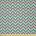 thumbnail image 2 of Ambesonne Grey Chevron Fabric by the Yard Microfiber, Pastel Sharp Zigzags, 1 Yard, Azure Blue Pale Pink, 2 of 4