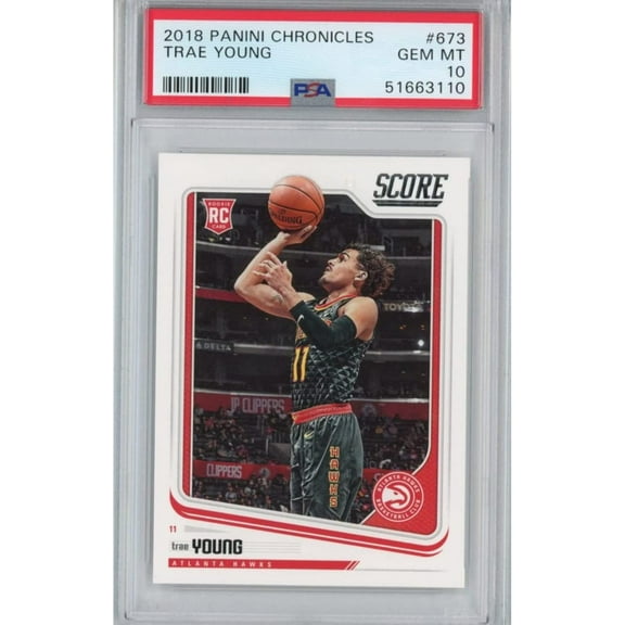 Graded 2018-19 Panini Chronicles Trae Young #673 Rookie RC Basketball Card PSA 10 Gem Mint