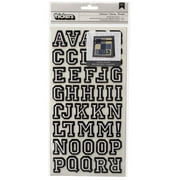 American Crafts 6" x 11" Black Flocked Chipboard Solid Stickers, 91 Piece Arts and Crafts