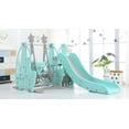 thumbnail image 1 of Indoor / Outdoor Four in One Kid's Slide Swing Set with Basket, 1 of 2