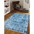 thumbnail image 1 of 5 ft. x 7 ft. 10 in. Oriental Machine Woven Crossweave Polyester Rectangle Area Rug, Blue, 1 of 1