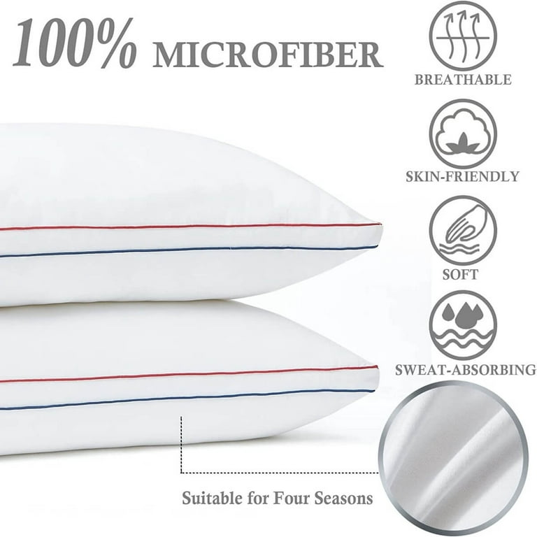  HomeMate Bed Pillows for Sleeping - Standard Size(20''x26'') 4  Set Hotel Quality Allergy Friendly Microfiber Shell Fluffy Down Alternative  Filling Pillow Suitable Back Stomach or Side Sleeper, White : Home 