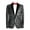 Silver, variant on Cloudstyle Men's Shawl Lapel Sequined Blazer, Slim Fit Crinkle-Texture Dinner Jacket for Banquets & Events