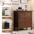 thumbnail image 4 of Ktaxon Nightstand with Charging Station, End Table Wooden Bedside Table Large Capacity Easy to Assemble, Brown, 4 of 11