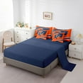 thumbnail image 5 of Erosebridal American Football Bedding Sets Twin Size, Soccer Sports Bed Sheets Set, Orange Navy, Denver, Ultra Soft 7 Pieces, 5 of 8