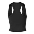 thumbnail image 5 of Huowey Women'S Camisole Tank Top Sleeveless Ruffled Scoop Neck Solid Color Ribbed Slim Fit Button Down Fashionable Casual Trendy Crop Top Summer Basic Tight Cami Tee Shirts,Black,L, 5 of 5