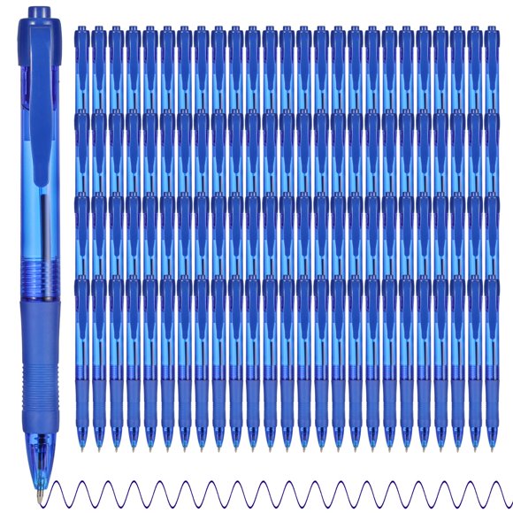 Bolígrafos Deegtran Bulk, 100 unidades, tinta azul, 1 mm