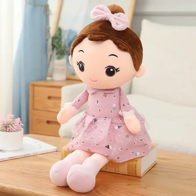 Lindo juguete de peluche de niña ángel, adorable figura de anime de peluche, muñeca que usa un hermoso vestido, juguetes suaves para niñas, bonitos regalos