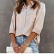thumbnail image 4 of Puntoco Mujeres Suelto Casual Manga Larga Sólido Turn Down Collar Casual Blusa Camiseta tops Puntoco Puntoco-5822, 4 of 9