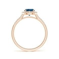 thumbnail image 2 of ANGARA Natural Round London Blue Topaz Halo Ring with Diamond Accents in 14K Rose Gold for Women (Size-6mm) | November Birthstone Jewelry for Women | London Blue Topaz Ring (Ring Size - 10), 2 of 9