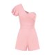 thumbnail image 5 of Conjunto de Verano para las Mujeres Color Sólido Hombro Doble Capa Manga Mono Pantalones Cortos, Cuello en V Superior Monos de Mujer Casual, 5 of 7