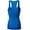 BRIGHT BLUE, variant on Women & Plus Solid Ribbed Knit Stretch Workout Racerback Tank Top (2PK: WHITE/WHITE, 2X)