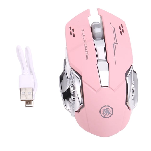RatóN InaláMbrico Silencioso Recargable por USB para Juegos, RatóN Recargable con Bluetooth para PC y PortáTil, Color Rosa