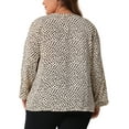 thumbnail image 3 of Agnes Orinda Plus Size Blouses for Women Long Sleeve Leopard Print Tops V Neck Casual Blouse, 3 of 6