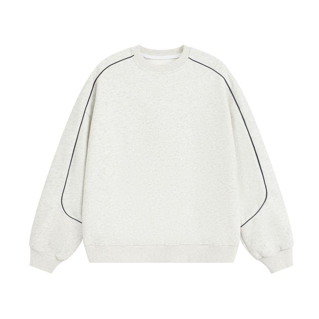 Autumn 380g Heavyweight Composite Cotton Crew Neck Pullover Sweatshirt Basic Drop Shoulder Long Sleeve Top