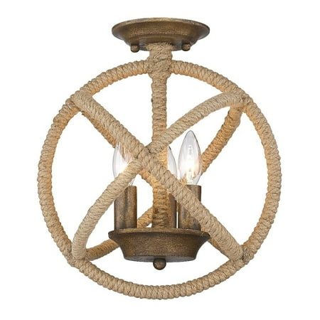 

3 Light Semi-Flush Mount-14.5 inches Tall and 12.75 inches Wide Bailey Street Home 170-Bel-4968007