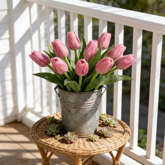 Artificial Tulip Flowers, Realistic Soft Silicone Flowers, for Wedding Home Decor, Bouquet, Party and Photo Shooting Props, Indoor Decorations