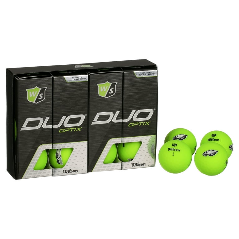Wilson Staff Duo Optix NFL Golf Balls Green, Philadelphia Eagles
